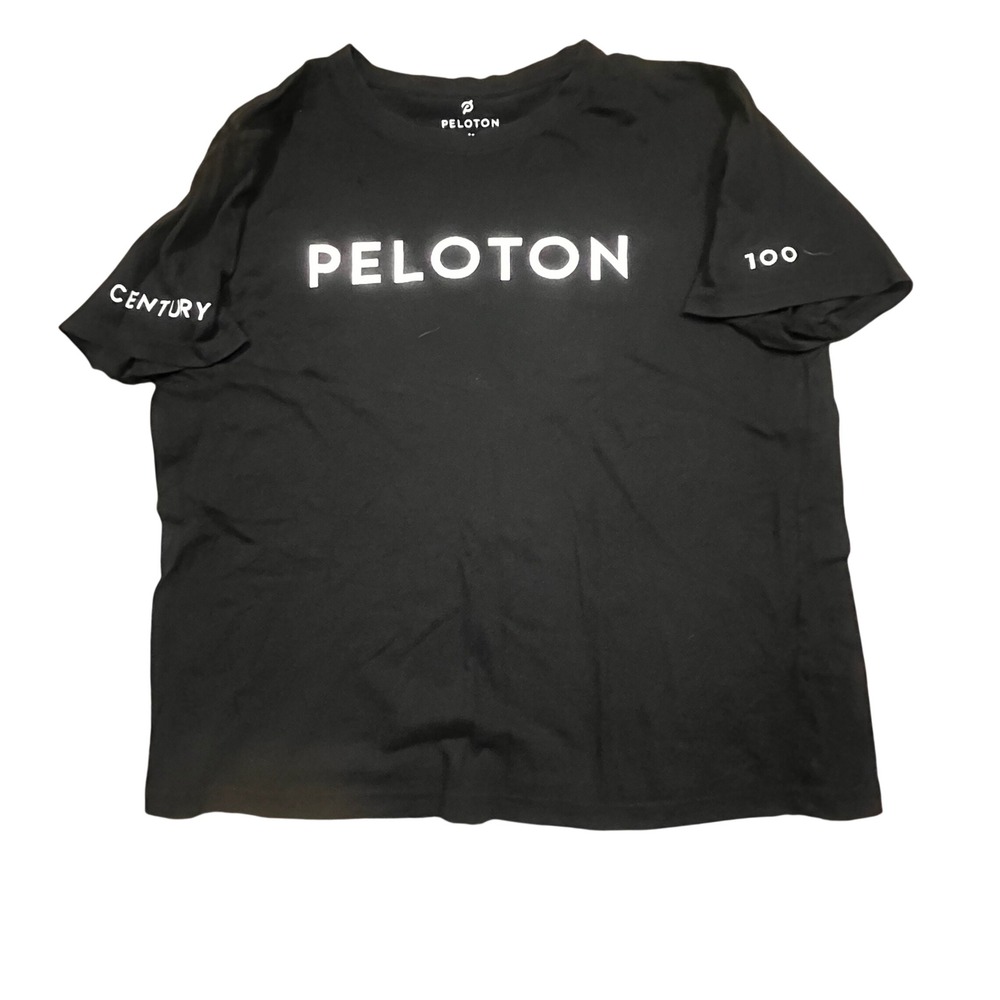 Peloton Century Club‎ 100 Mens T-Shirt Black Cotton Short Sleeve Crewneck Size M